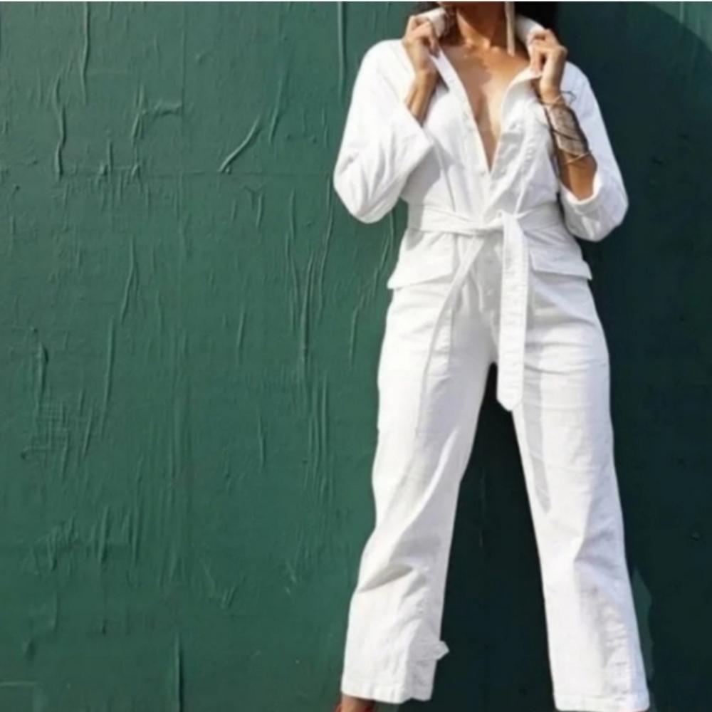 Choosy Brand The Original Whiteout Utility Jumpsuit Pantsuit Size 10 NWT